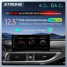 12.3" Android 14 Retrofit Car Screen Retrofit GPS 64G 4G for AUDI A6 A7 C7 MIB