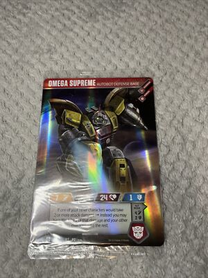 Transformers Sammelkartenspiel XL Titangröße holographische Folie Omega Supreme Karte