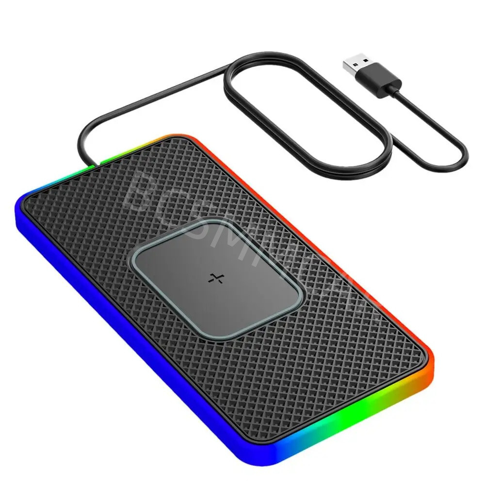 Wireless 15W Fast Charging Car Charger Dashboard Mount Anti slip For Cell Phone