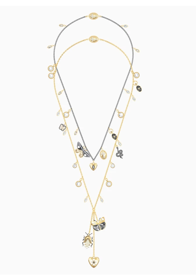 NEW SWAROVSKI MAGNETIC LAYER NECKLACE butterflies, hearts, scarab beetle 5416699