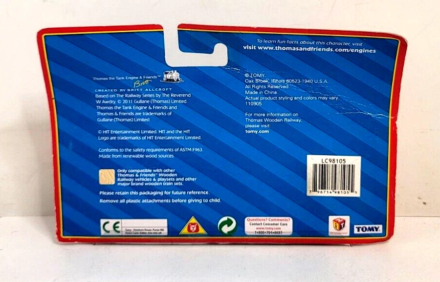 Tren de madera Toby 2011 Thomas & Friends James/James Tender tren de madera real NUEVO Foto 3 de 4