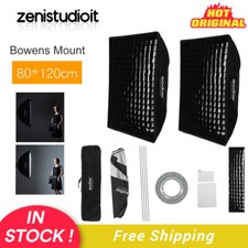 US 2Set Godox FW 80 120cm Bowens Mount Softbox with Grid fr Studio Flashes Light