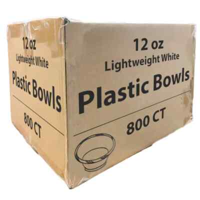 800 Pack Premium Quality Light Weight White Bowls 12 oz Appetizers Soup Dessert