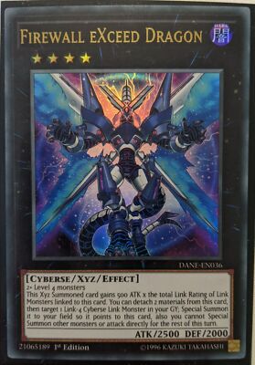 YuGiOh Firewall eXceed Dragon Ultra Rare 1st Edition DANE-EN036
