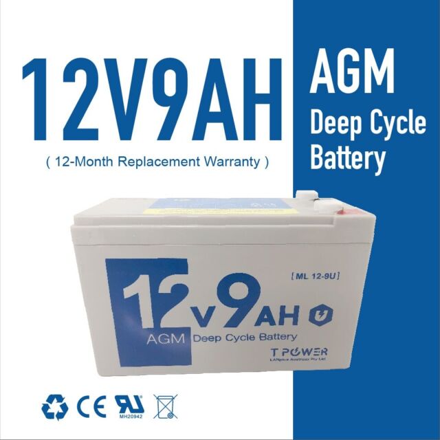 Brand NEW 12V 9AH SLA AGM Deep Cycle Battery Same Size as 12V 7ah/7.2ah