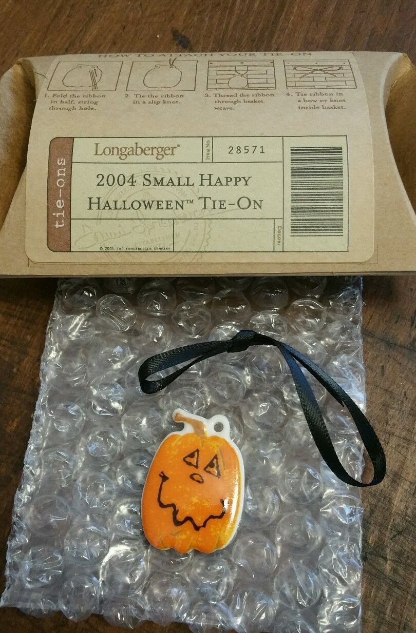 Longaberger Halloween Pumpkin Jack O Lantern Tie On New In Box Authentic