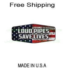 Loud Pipes Save Lives Sticker Decal Car Bike Helmet Motorcycle Usa Flag Truck