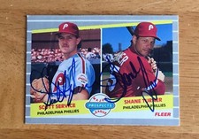 Scott Service Shane Turner Phillies Signed Autograph 1989 Fleer Baseball Card