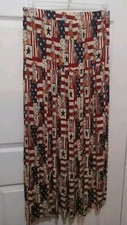 Vintage Sharon Young Flag Cowgirl Western Tiered Maxi Skirt M
