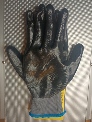 True-Grip Nitrile Coated Gloves, Gray/Black, Large, Pack of 6 Brand New Sealed - Picture 10 of 10