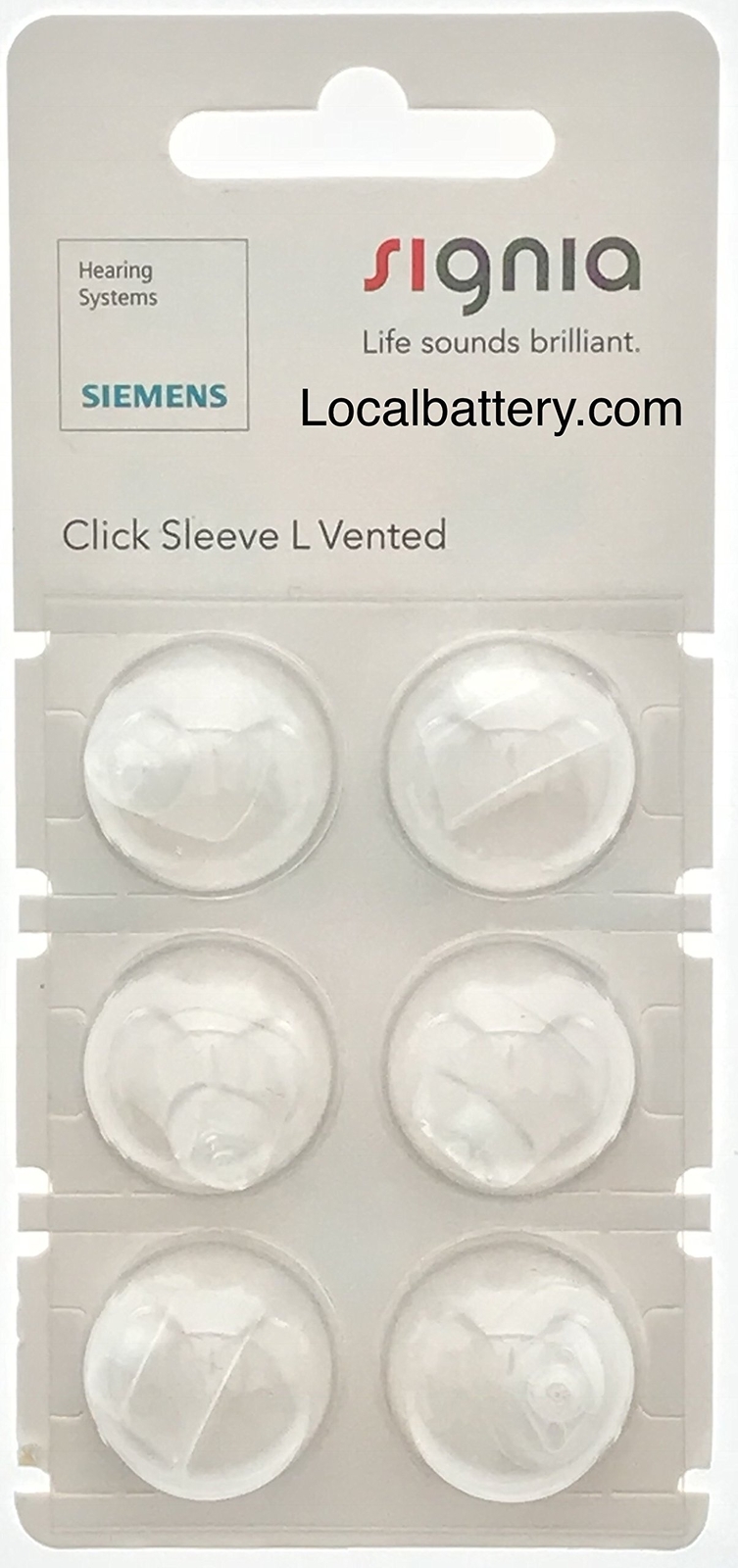 Signia Click Sleeve, Large Vented for RIC and SILK Products. 6 Sleeves ...