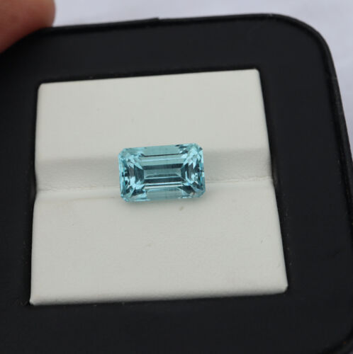 4.62 Cts 11.5x7.3x9.4 MM Untreated Real Blue Aquamarine Faceted Octagon Gemstone