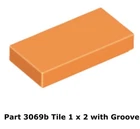 Lego 2x 3069b Orange Tile 1 x 2 with Groove Set 7665