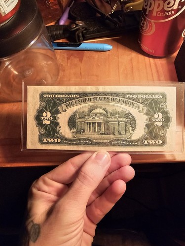 1953b 2 dollar bill red seal - Picture 2 of 2