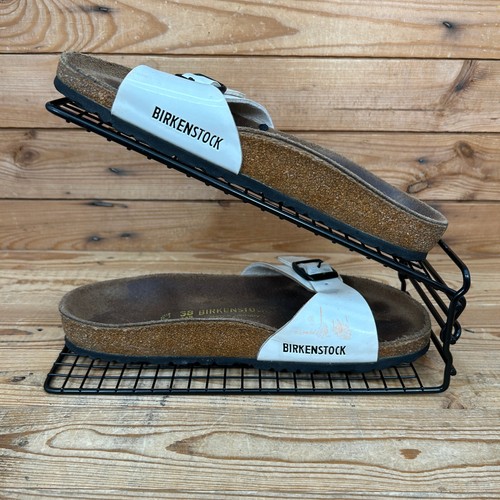 Birkenstock Sandals Womens UK 5 Madrid White Patent Leather Briko Flor Shoes - Picture 2 of 12