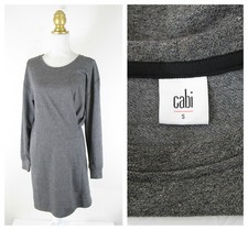 CAbi Womens Solid Gray Put On Sweater Sweatshirt Dress Size S Long Sleeve 