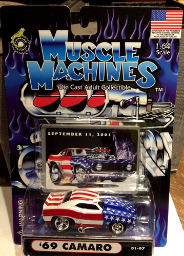 MUSCLE MACHINES 69 1969 CHEVY CAMARO - 69 CAMARO STARS & STRIPES - - Picture 2 of 3