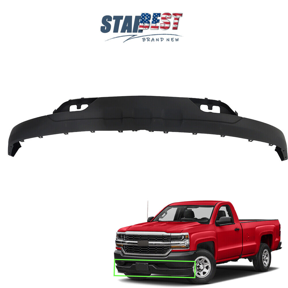 For 2016-2018 Silverado 1500 WITH Tow Hooks W/O Skid Plate Front Bumper Valance