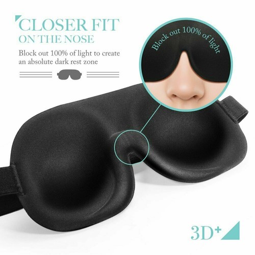 Maschera Per Dormire 3D Sleep Mask Mascherina per occhi da notte Regolabile S22 - Foto 4 di 10