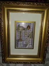 3D Framed Shadow Box Picture Wall Art-9 x7 Inch Ladies Bedroom Gilt Framed.