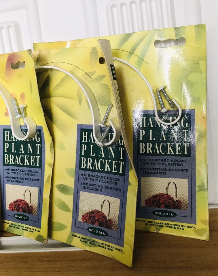 Lote de 4 Suportes de Plantas Suspensos de Metal Branco com Hardware, Plantadeiras de 7”, AmerTac - Imagem 4 de 4