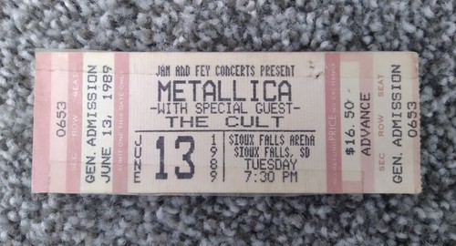 Metallica/Cult Band Lot Concert Ticket 1989 SD, Newspaper Clipping & VHS Box - Picture 2 of 5