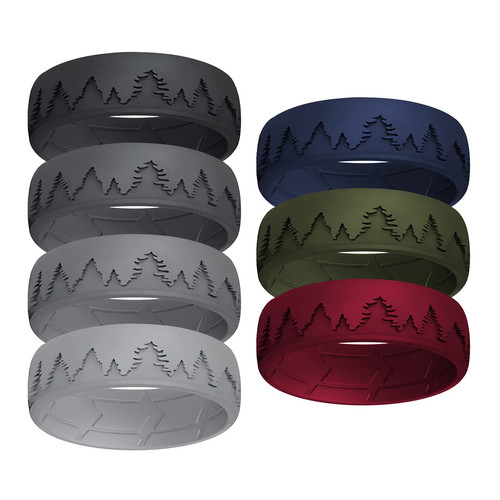 Silicone Rubber Wedding Ring for Men, Comfort Fit with Enhanced Breathability...