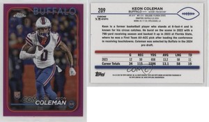 2024 Topps Chrome Rookies Magenta Refractor /399 Keon Coleman #209 Rookie RC