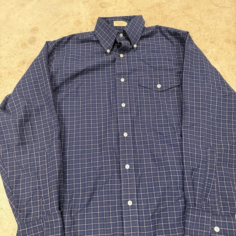 Camisa De Colección L.L.Bean Azul Manga Larga Con Botones Hecha en EE. UU. Talla 15-32 Foto 4 de 4