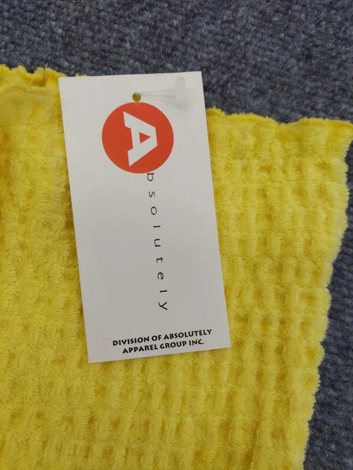 Absolutely Pantalones Mujer Grande Amarillo Terrycloth Cintura Alta Calado Pierna Ancha EE. UU. Foto 3 de 4