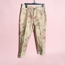 Lauren Ralph Lauren Women's Vintage Linen Cotton Floral Print Pants Size 10
