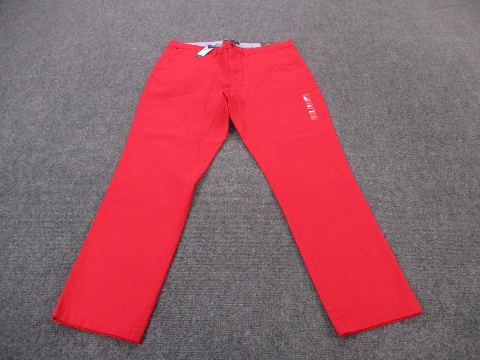 Tommy Hilfiger Pants Men 36 x 30 Red Slim Fit Stretch Straight Preppy Casual NEW