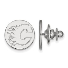 14k White Gold NHL Calgary Flames Disc Lapel or Tie Pin