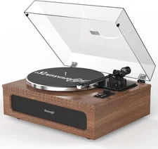 Record Player Turntable for Vinyl Records Built-In 4 Stereo Speakers All in 1 Vi