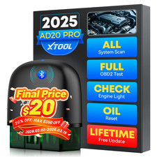 2025 XTOOL AD20 PRO BT OBD2 Scanner All Syste...
