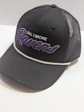 Baltimore Ravens NFL Team Apparel  Spellout Logo Trucker Rope Strapback Cap Hat 