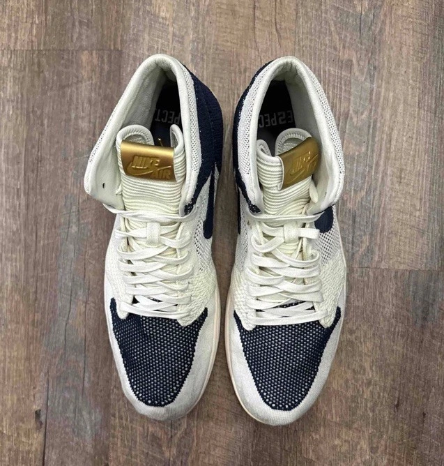 Кроссовки Air Jordan 1 ретро высокие оригинальные Flyknit RE2PECT Derek Jeter размер 15 AH7233-105 - Изображение 4 из 4