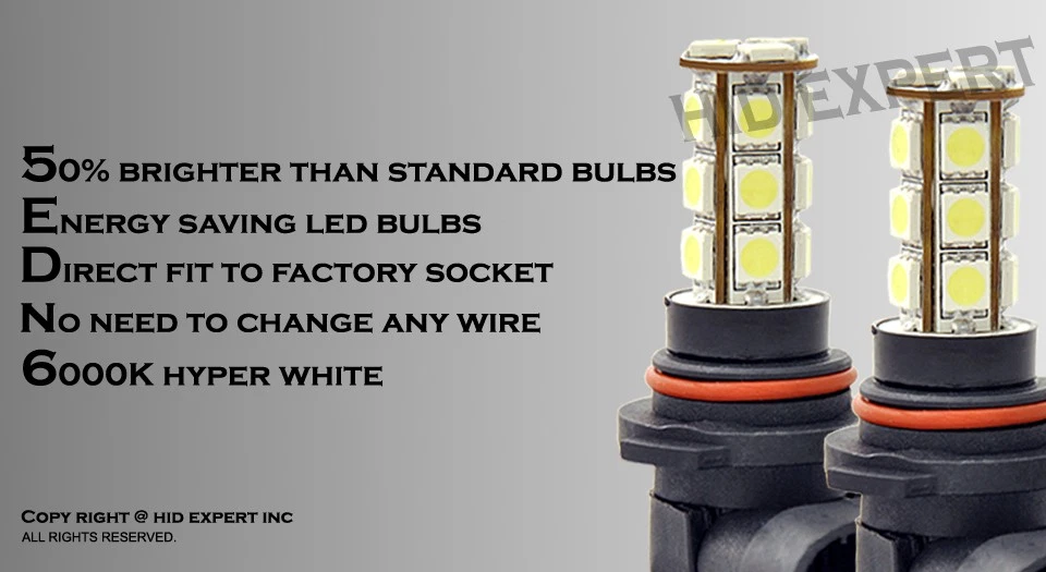 9006 HB4 Xenon Bright LED 18 SMD Super White Bulbs 6000K Fit Fog Light Only 451G - Image 3 of 4