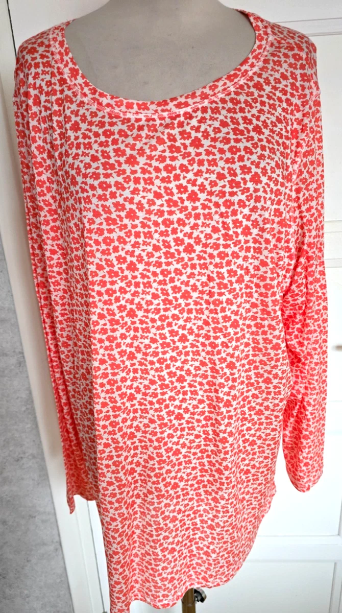Tunique Femme Rose Corail Taille 52/54 - Manches Courtes, Col V - 100% Polyester - Occasion Très Bon état - Printemps/été