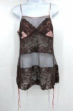 Victoria  s Secret Brown Lace  Pink Ribbon Lingerie Y2K Size Medium