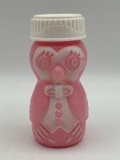 Vintage Gerber Plastic Baby Bottle Owl Pink White 4 oz w/ Cap NO NIPPLE