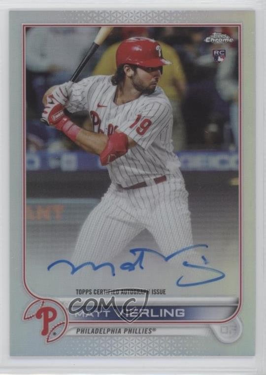 2022 Topps Chrome Rookie Auto Refractor 212/499 Matt Vierling #RA-MV Auto 0l1s