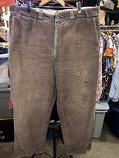 Vintage Brown Corduroy Work Pant 50s Sz 36 X 27