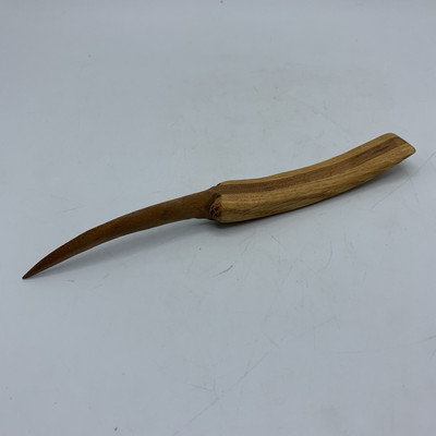 7.5  Hand Carved Ornate Wooden Curved Blade Dagger Letter Opener