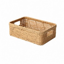 Aufbewahrungskorb mit Griff offene K&ouml;rbe natur f&uuml;r Schreibtisch, Regal
