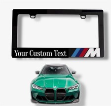 Custom Text Bmw License Plate Frame Black Glossy 3d Acrylic Handmade Usa