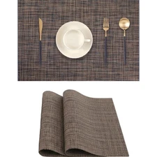 Brown Black Placemats Set of 2 - Heat Resistant Non-Slip Place mats for Dinin...