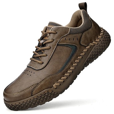 Male Sneakers Breathable Hand-made Cow Pure Genuine Leather Men's Casual Shoes