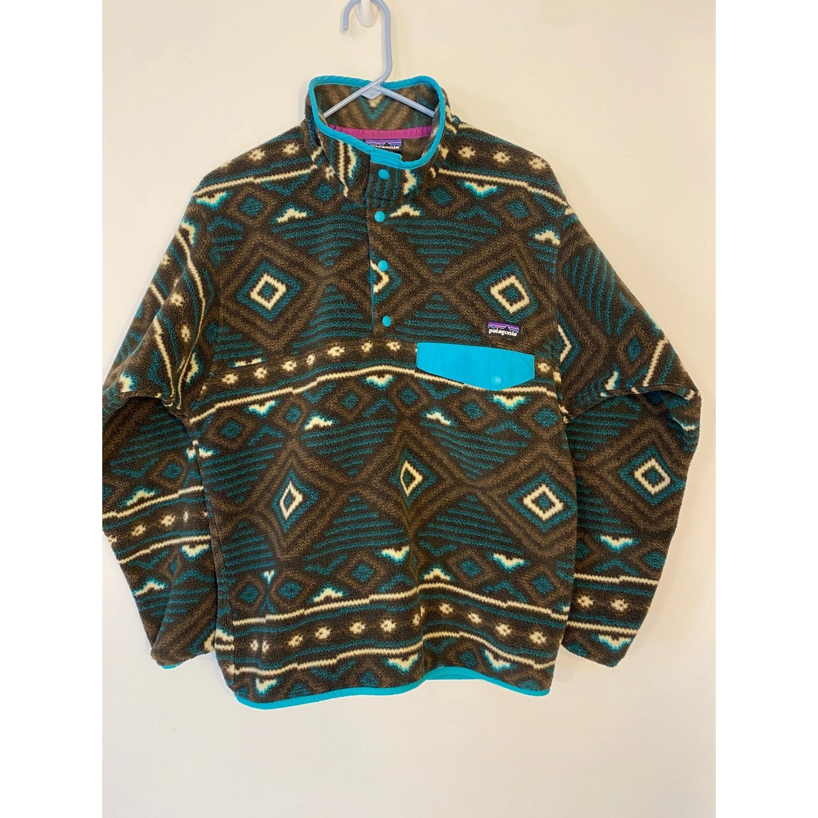 Patagonia Synchilla Snap-T Fleece Pullover Mens Small Geometric Aztec Brown Teal
Opens in a new wind