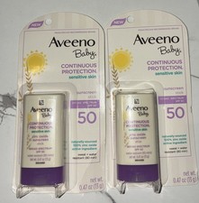 Aveeno Baby Sensitive Skin Sunscreen SPF 50 0.47oz. 2 PACK Exp 2/2027